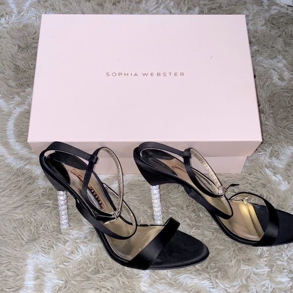 Sophie Webster Satin Rosalind Crystal heeled Sandal - Picture 1 of 4